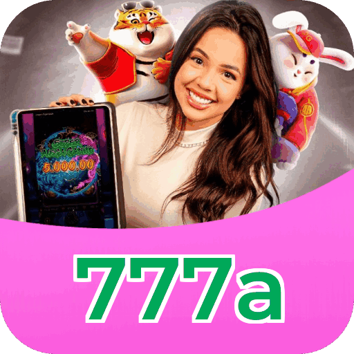 Interface do aplicativo 777a mostrando jogos disponíveis no iOS e Android